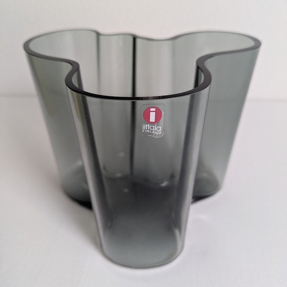 Vintage 2001 Savoy Vase Alvar Aalto 4.75"*6 120 mm Iittala, Finland, Smoke Gray - Picture 6 of 13